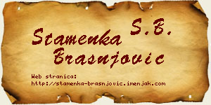 Stamenka Brašnjović vizit kartica